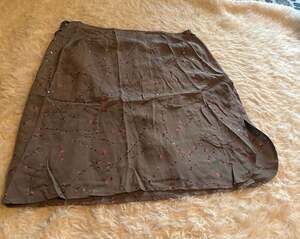 DKNY Vintage 100% Silk Floral Sequin A-Line Skirt Size 8